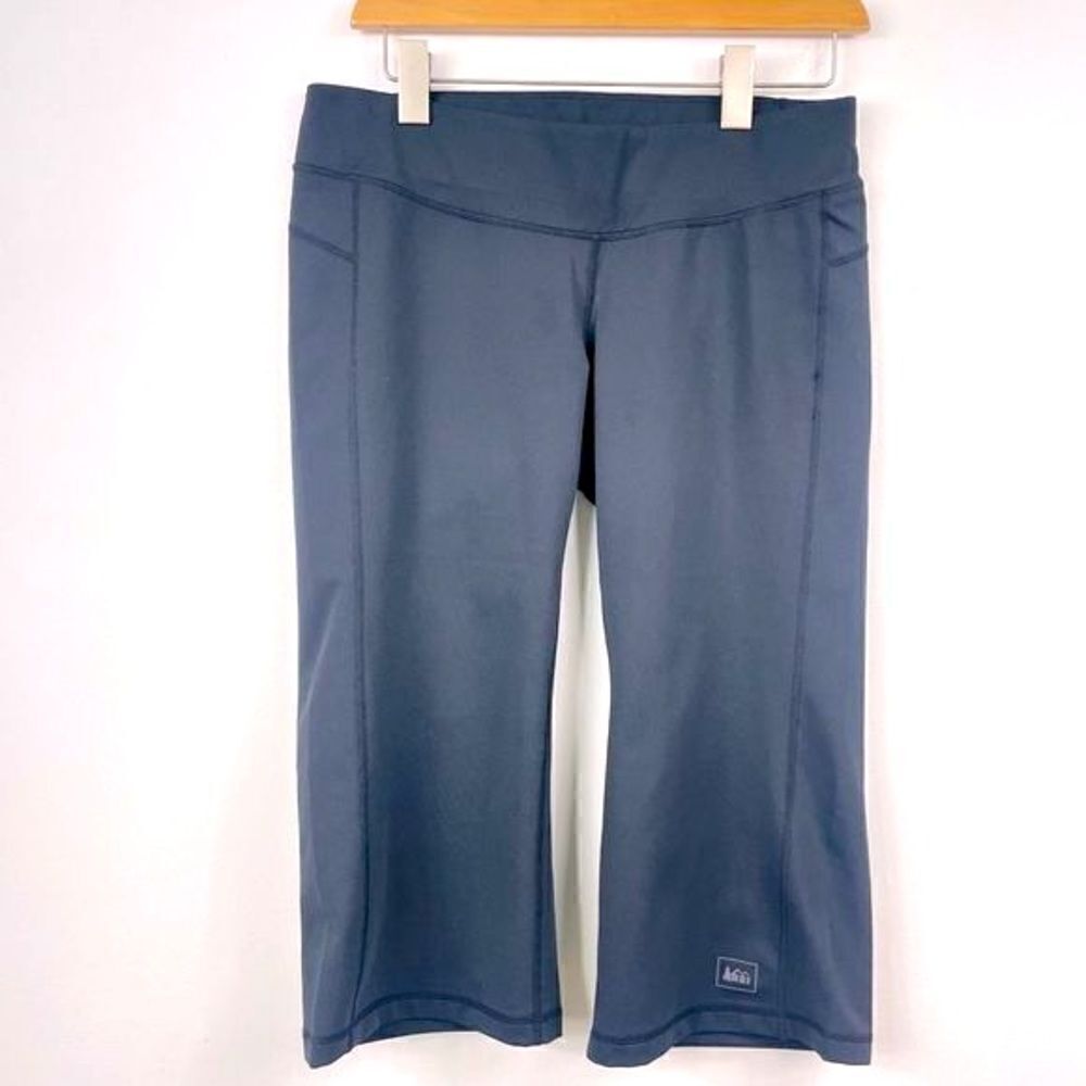 REI | Wide leg cropped / Capri leggings S   wide waist, black.